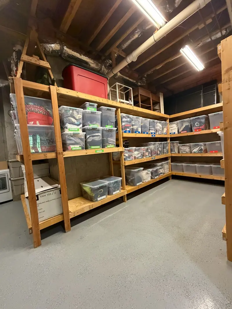 After: a basement storage room from a north atlanta whole-home project