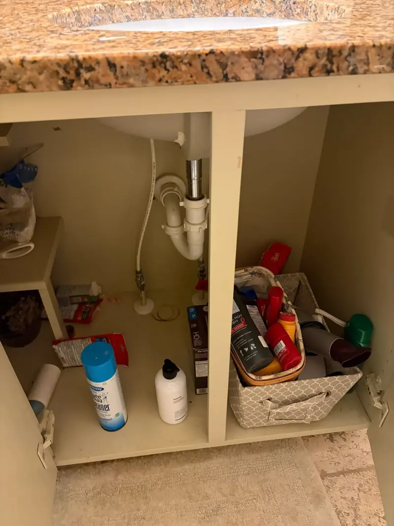 Before: under the sink